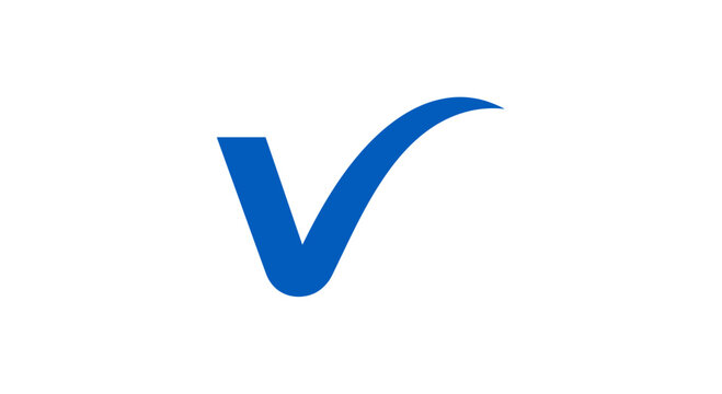 Blue checkmark symbol vector icon