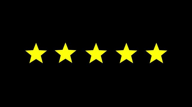 Five star symbol or icon, rating concept .Five stars customer product rating review flat icon for apps and websites.