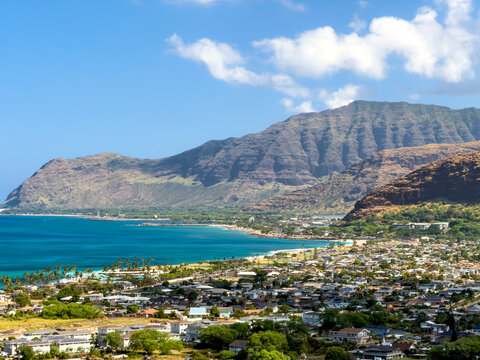 Coastal Town in Oahu, Hawaii