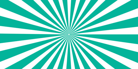 A teal and white radiating sunburst pattern creates a striking visual effect with its strong lines converging towards a central point, evoking a sense of energy and focus. © Asad Visuals