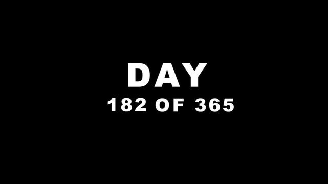 Abstract 0 to 365 days timeline with day text animation. Animated of completing 365 of 365 counter. Three hundred sixty five day count concept.4k motion graphics video animation