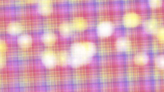 Soft Bokeh Lights on Plaid Background: A dreamy and abstract background featuring soft, blurred bokeh lights scattered across a subtle plaid pattern in pastel shades of pink, purple, and yellow.