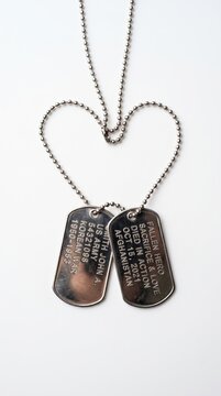 Military Heart Dog Tags