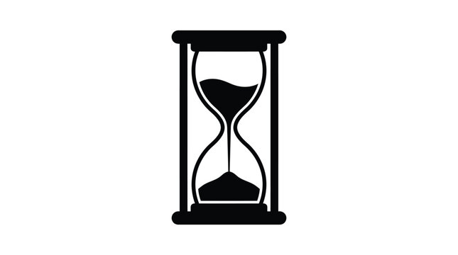 Hourglass Silhouette On White Background Minimalist Time Measurement Device