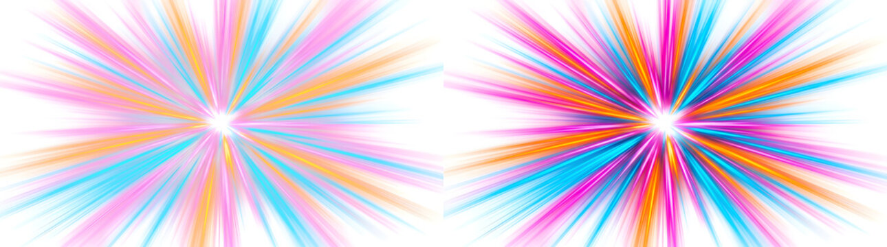Colorful radial sunburst pattern with scattered luminous streaks, sunburst