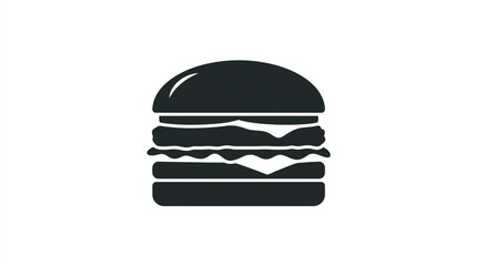 Fototapeta premium Hamburger silhouette icon isolated on white background