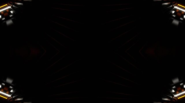 Orange and White Corrugated Neon Strobe Kaleidoscope Background VJ Loop in 4K