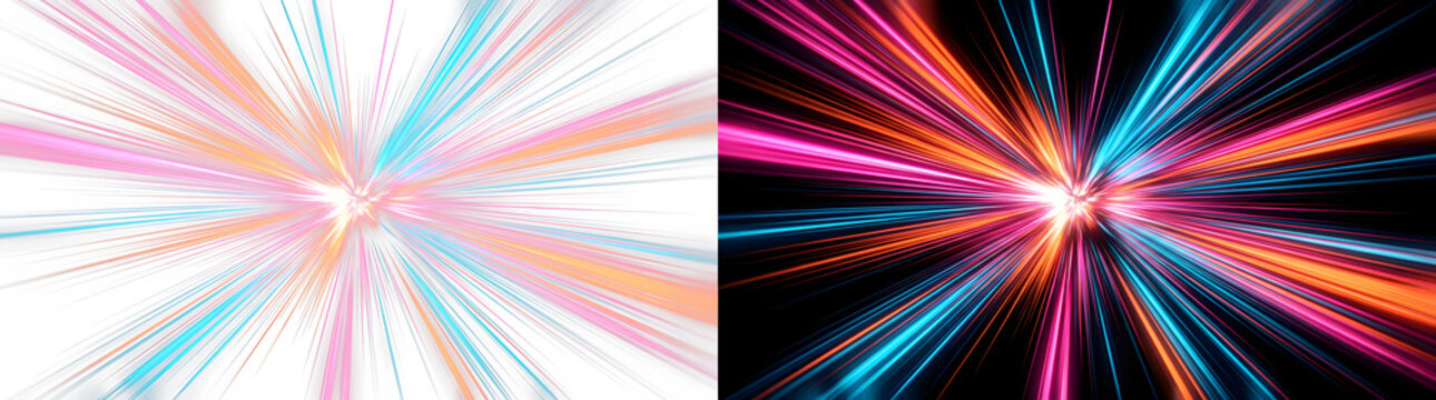 Dynamic energy burst with luminous speed lines and particle effects, particles