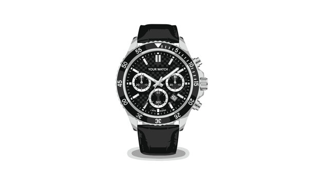 Black and silver chronograph wristwatch