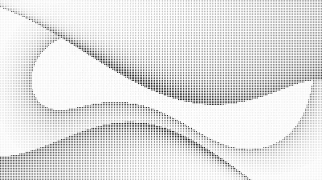 Halftone pattern with abstract shapes and gradient effects overlay