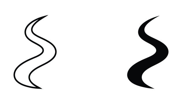 Modern squiggly line icon in black and white