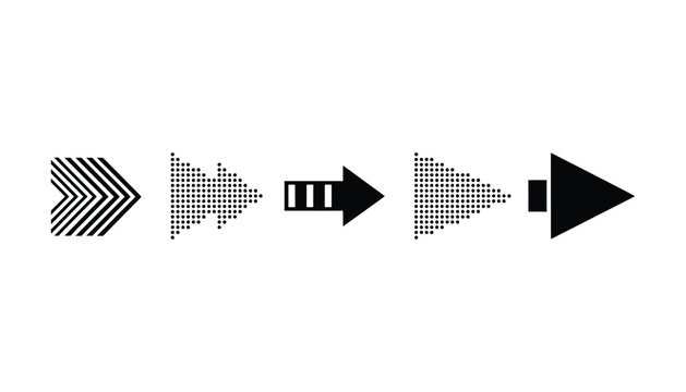 Modern arrow style transition from pixel to vector