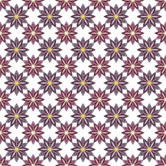 Fototapeta premium Seamless bohemian floral mandala pattern background in purple and pink 