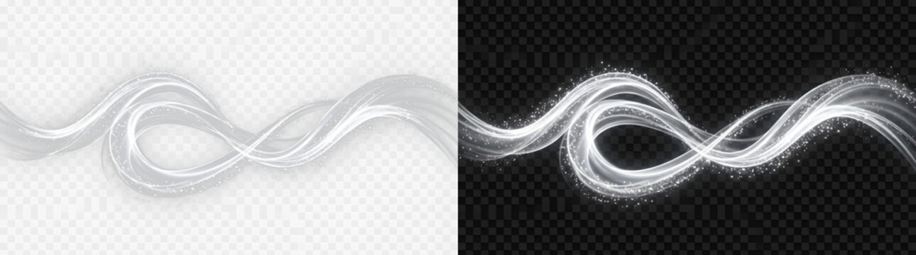 Abstract flowing water wave liquid splash effect isolated on transparent