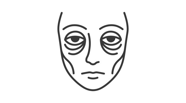 Tired human face icon showing fatigue and stress.