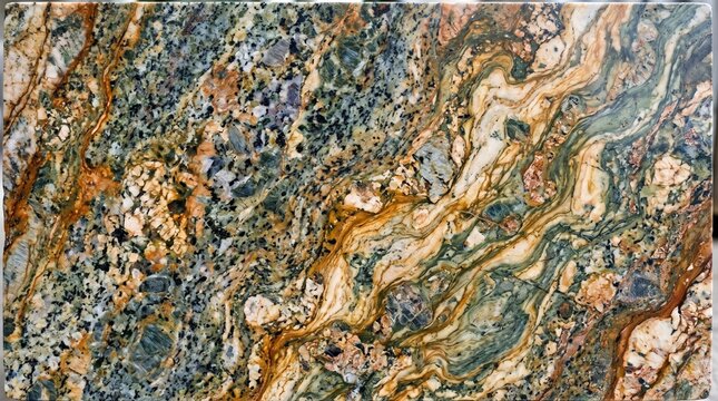 Exquisite Green and Brown Ornamental Marble Stone Slab Texture