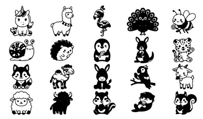 SEO Title: Adorable Baby Animal Cartoon Character Vector Set for Picture Books Nursery Prints and Kids Clothing © MstAjnu