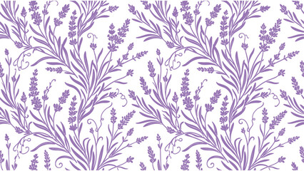 Fototapeta premium Elegant Lavender Floral Pattern Seamless Vector Illustration