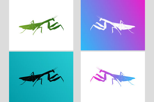 Geometric mantis logo vector