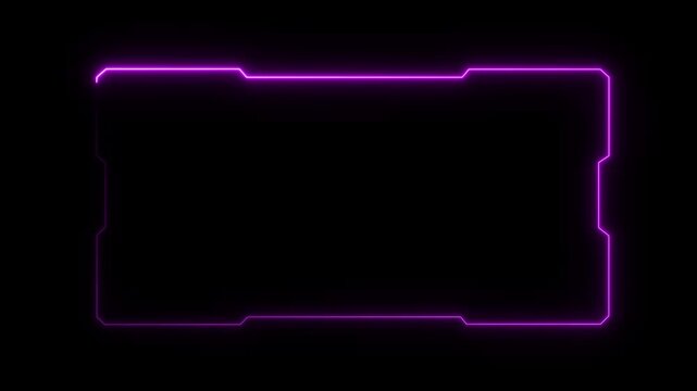 Futuristic digital HUD cyber frame technology for video overlay templates. Digital HUD futuristic motion graphic element cyber generated background. security hologram frame border 4k background