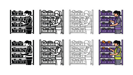 Back to school library bookshelves with students reading and studying vector illustration on white background © Shafia