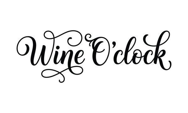 Elegant wine o'clock typography design for wine lovers