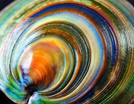 close up background of abalone shell haliotis