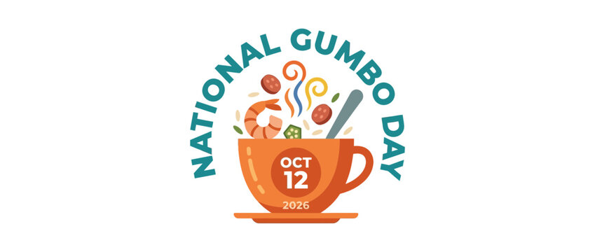 Flat vector illustration for national gumbo day celebration