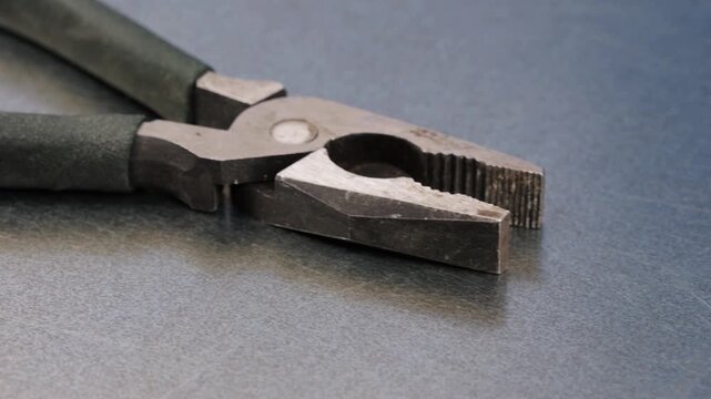 Electrical installation tools for the assembly of electrical equipment. Soft focus. Close-up.