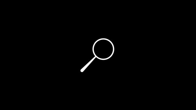Abstract minimal outline magnifying glass search web icon animation with 4k video
