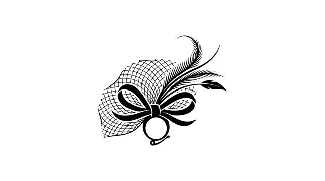 Vintage style decorative fascinator with netting and bow