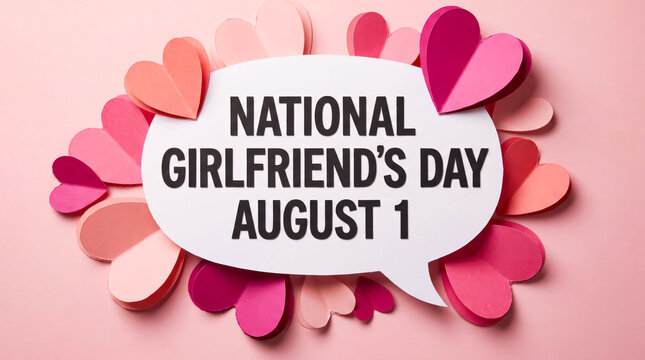 National girlfriend's day celebration design with heart shapes