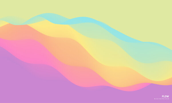 3D abstract wavy background with beautiful gradient colour transition. Dynamic wave. Vector illustration for banner, flyer, brochure, booklet, presentation or website design.