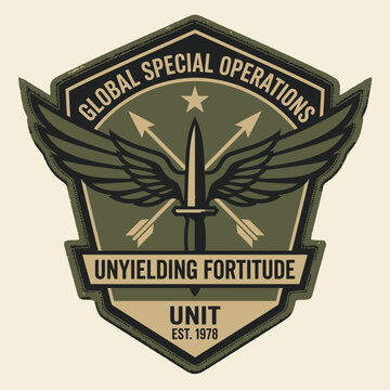Global Special Operations Unyielding Fortitude Winged Dagger Emblem