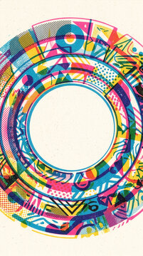 Abstract background of geometric shapes and lines with space for text.