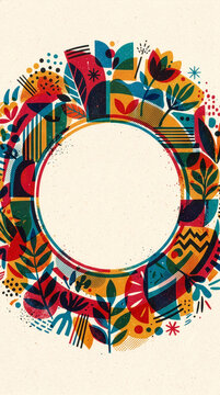 Abstract background of geometric shapes and lines with space for text.
