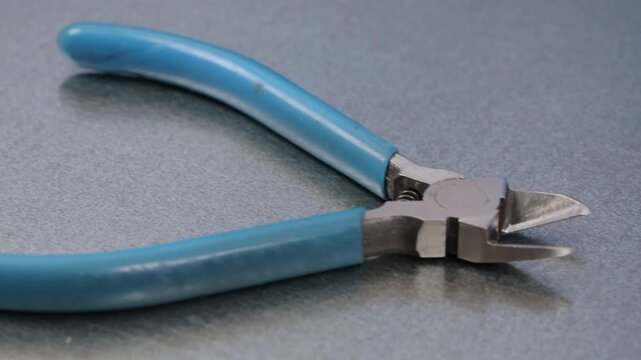 Electrical installation tools for the assembly of electrical equipment. Soft focus. Close-up.