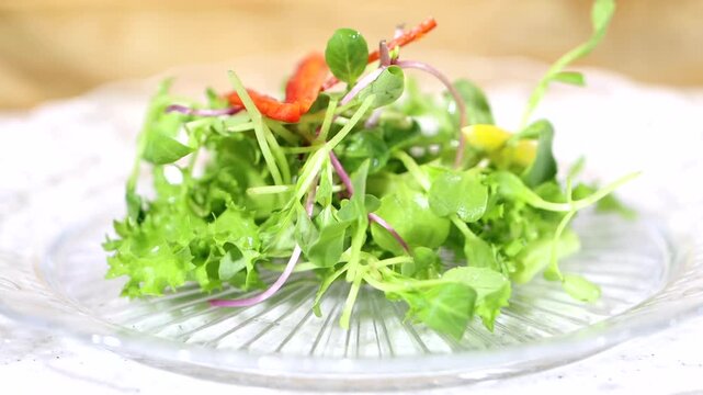 Melon prosciutto salad drizzle balsamic sauce dressing fresh fruit vegetable appetizer plating menu gourmet food 멜론 하몽 프로슈토 샐러드 발사믹 소스 드레싱 과일 채소 야채 전채요리 에피타이저 플레이팅 요리 식재료 음식