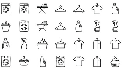 Fototapeta premium Laundry-related icon set