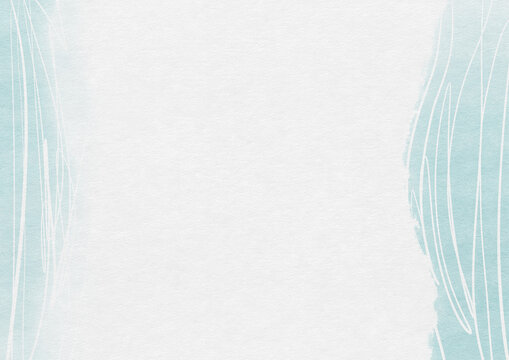 Minimal watercolor background with soft aqua hand-painted side borders. Elegant pastel frame perfect for invitations, stationery, branding, social media templates, and printable artwork.