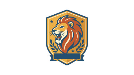 Lion head logo with mane. © satu