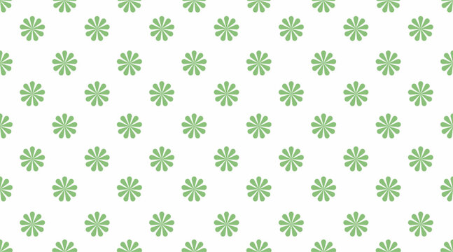 Green flower seamless pattern cute minimalist floral background vector elegant simple daisy backdrop