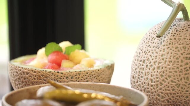 Melon dessert cake beverage side dish pickles k food chef cuisine 멜론 디저트 케익 음료 반찬 장아찌 한식 셰프 요리 음식 한국 디저트 미니멜론 식재료