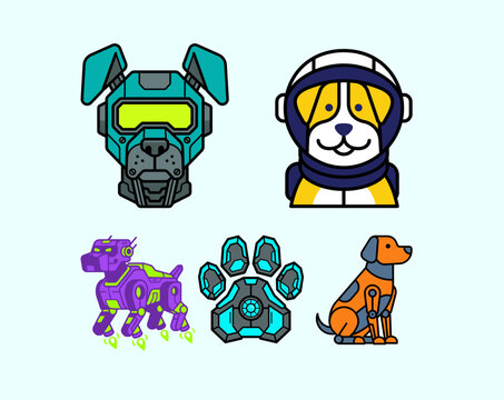 Cyberpunk Animal Pack Vector Illustration EPS Clip Art Collection