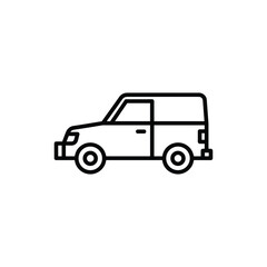 Fototapeta premium Compact truck vehicle line art icon for transport and logistics