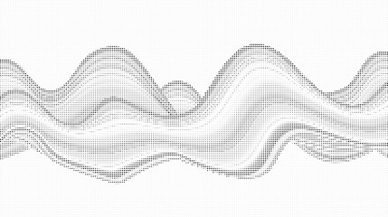 Fototapeta premium Halftone wave pattern design element graphic illustration