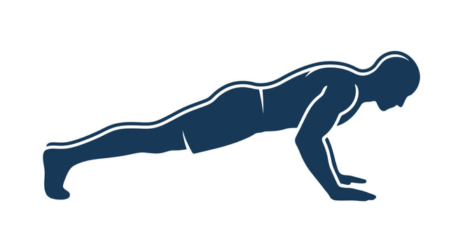 Man performing a push-up exercise.