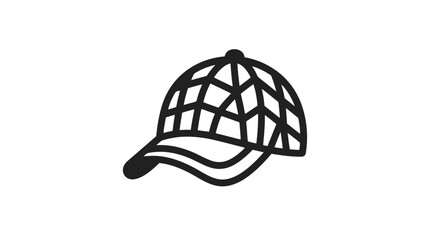 Fototapeta premium a black and white drawing of a baseball cap.
