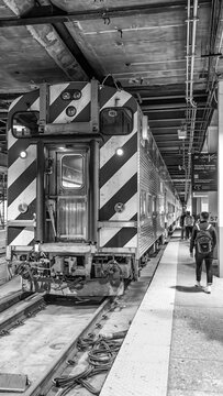 Chicago, IL - July 24, 2024: Chicago Central Station with trains