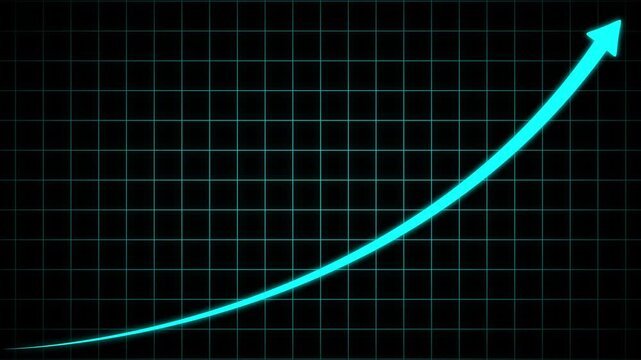 Abstract arrow business graph icon animation background. arrow growth chart of economy icon animated down to up arrow animation direction animation